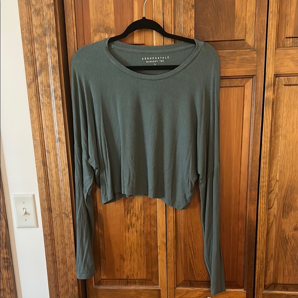 Aeropostale Women's Green Long Sleeve Top